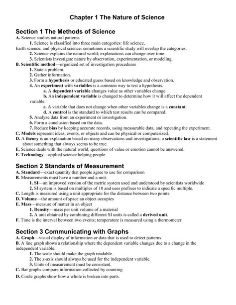 chapter 1 the nature of science worksheet answers